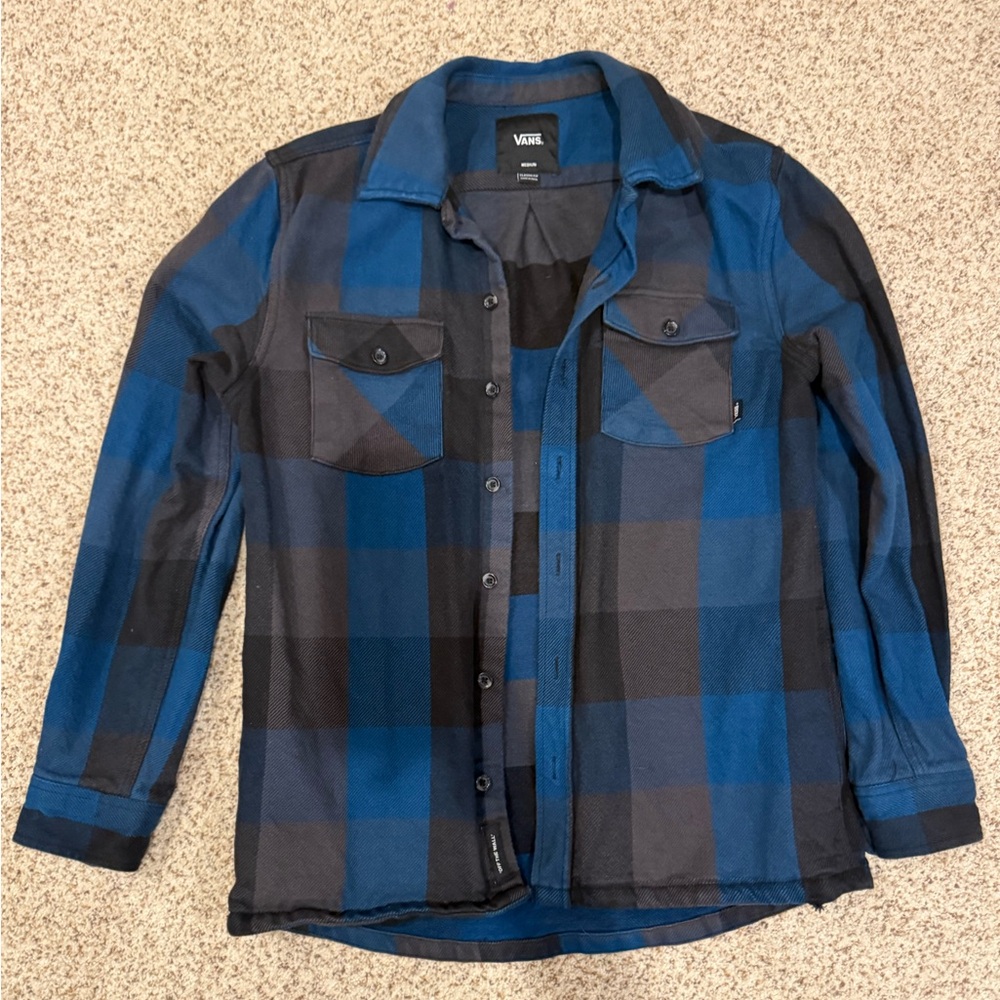 Vans Checkered Blue and Black Shirt Jacket Shacket Hixon IV Sz Medium